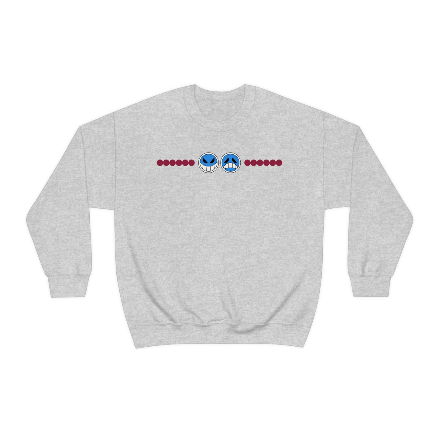 Aces hat sweatshirt Smiley face Sad face Anime crew neck necklace
