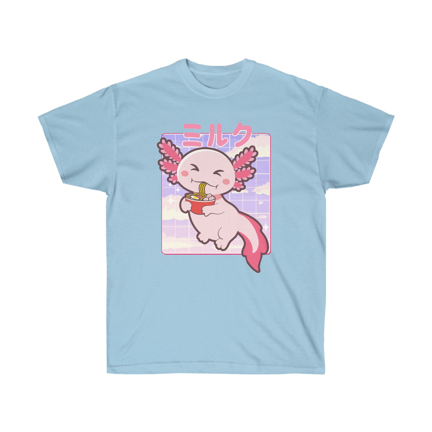 Kawaii Axolotl shirt Ramen Cute Chibi Japanese Yume Kawaii shirt Boba Tea Kawaii clothing T-shirt clothing Axolotls pocket