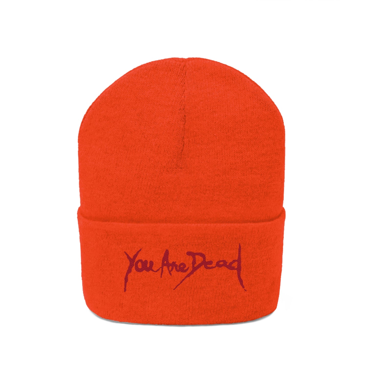 You are dead Resident Embroidered Beanie Embroiderry