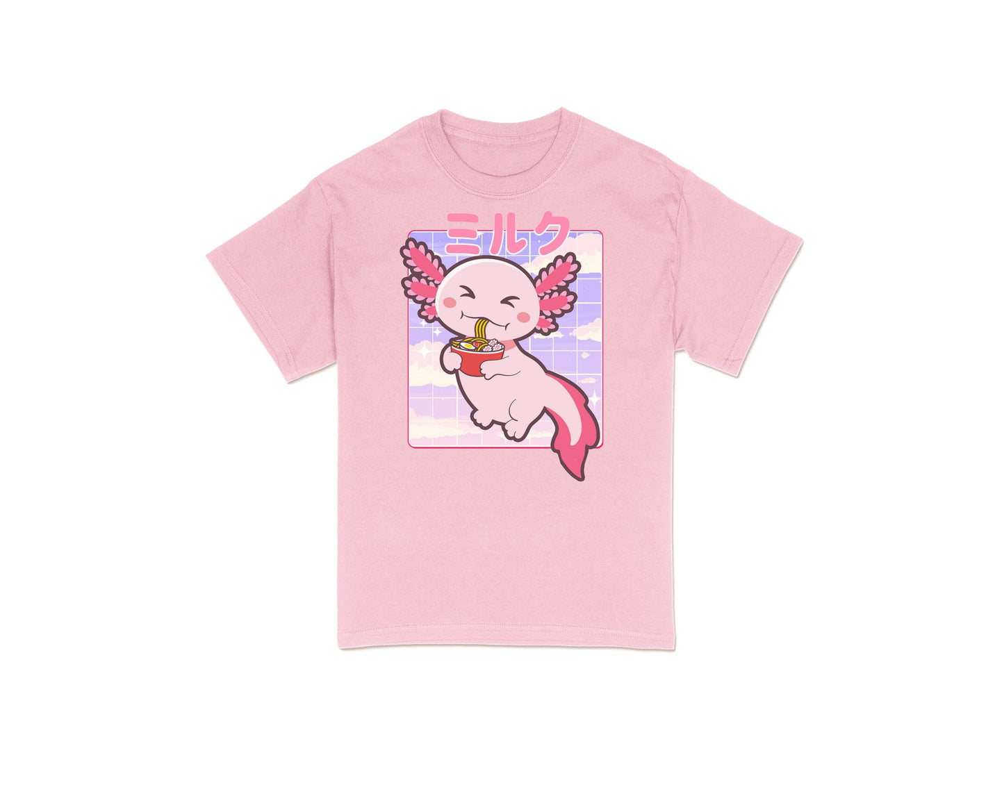 Kawaii Axolotl shirt Ramen Cute Chibi Japanese Yume Kawaii shirt Boba Tea Kawaii clothing T-shirt clothing Axolotls pocket