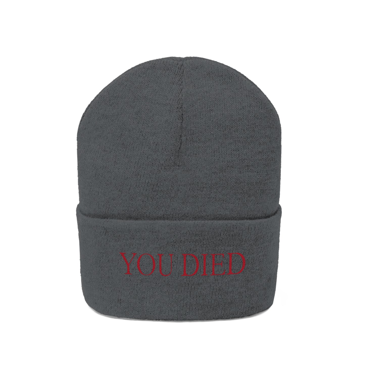 You died Embroidered Beanie Embroiderry