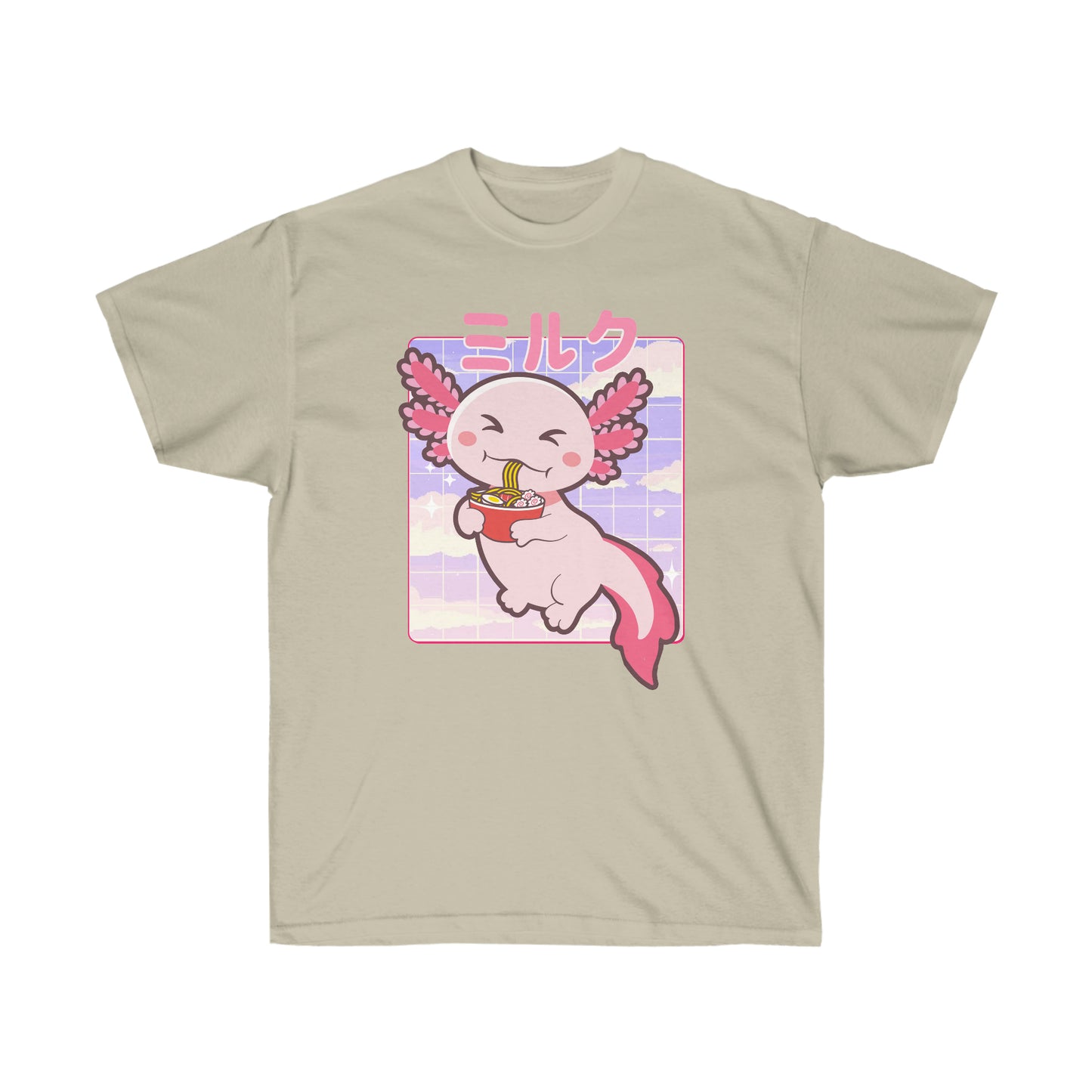 Kawaii Axolotl shirt Ramen Cute Chibi Japanese Yume Kawaii shirt Boba Tea Kawaii clothing T-shirt clothing Axolotls pocket