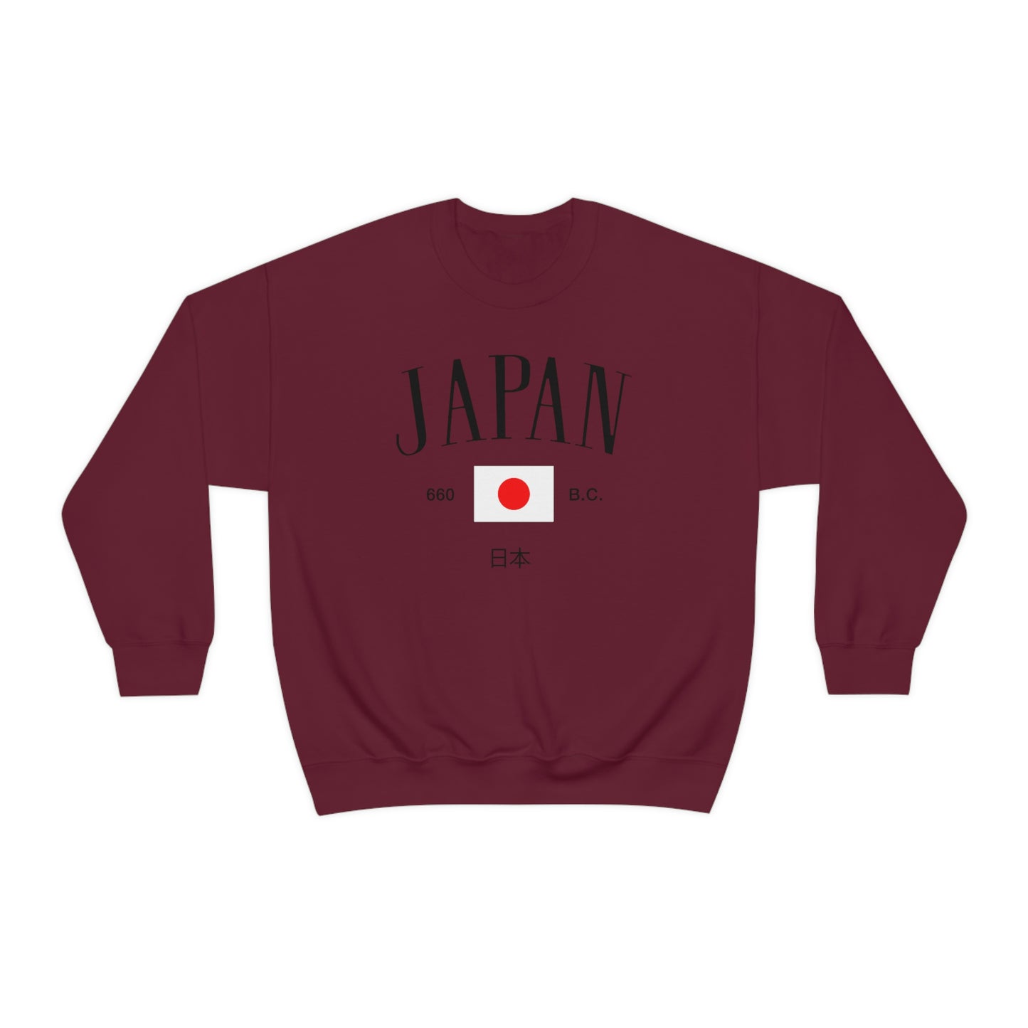 Japan Sweatshirt Tokyo Japanese Flag Soft Comfortable Crewneck Pullover Unisex 90s College style