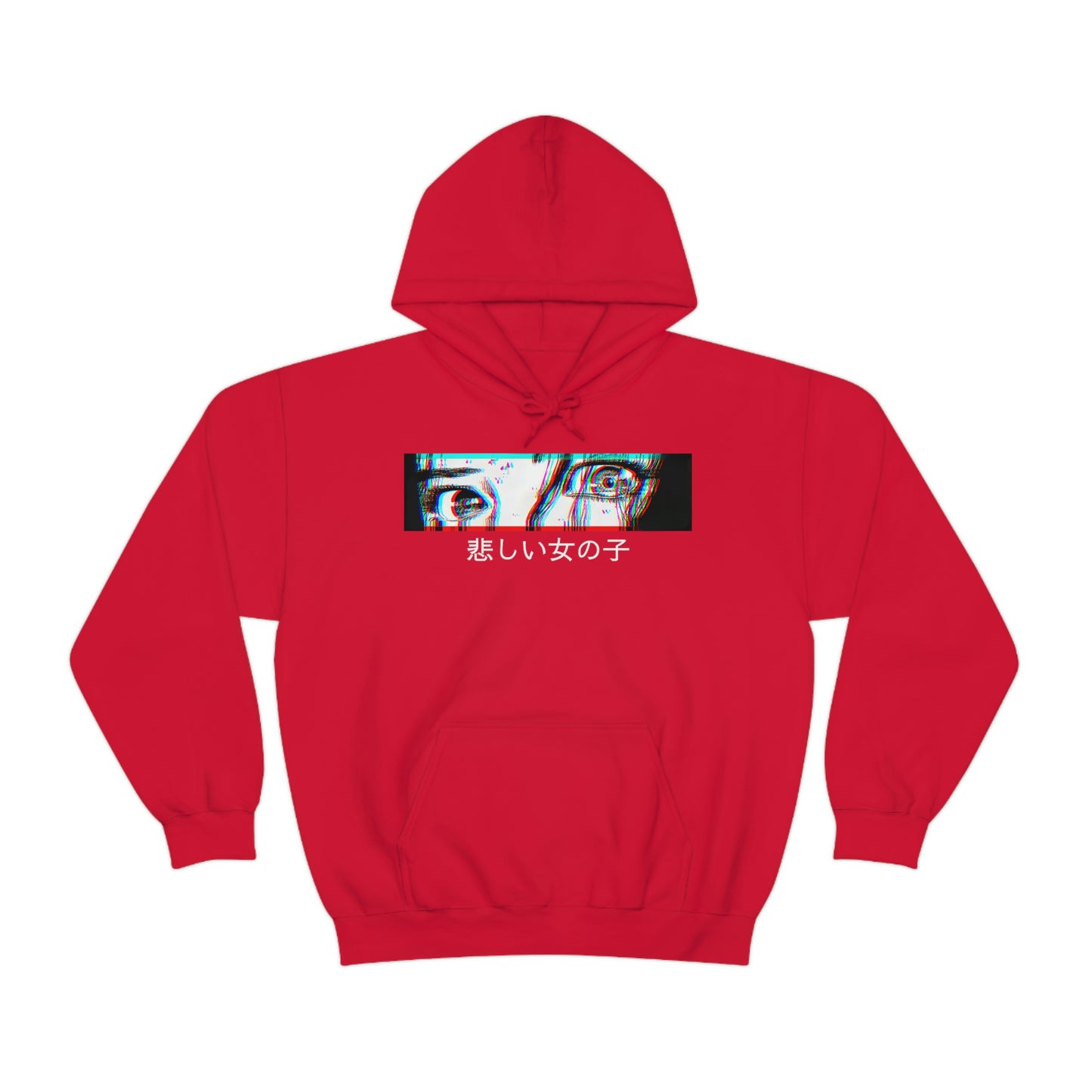 Sad anime girl eyes Hoodie retro Japanese Aesthetic Hoodie manga Unisex Hoodie