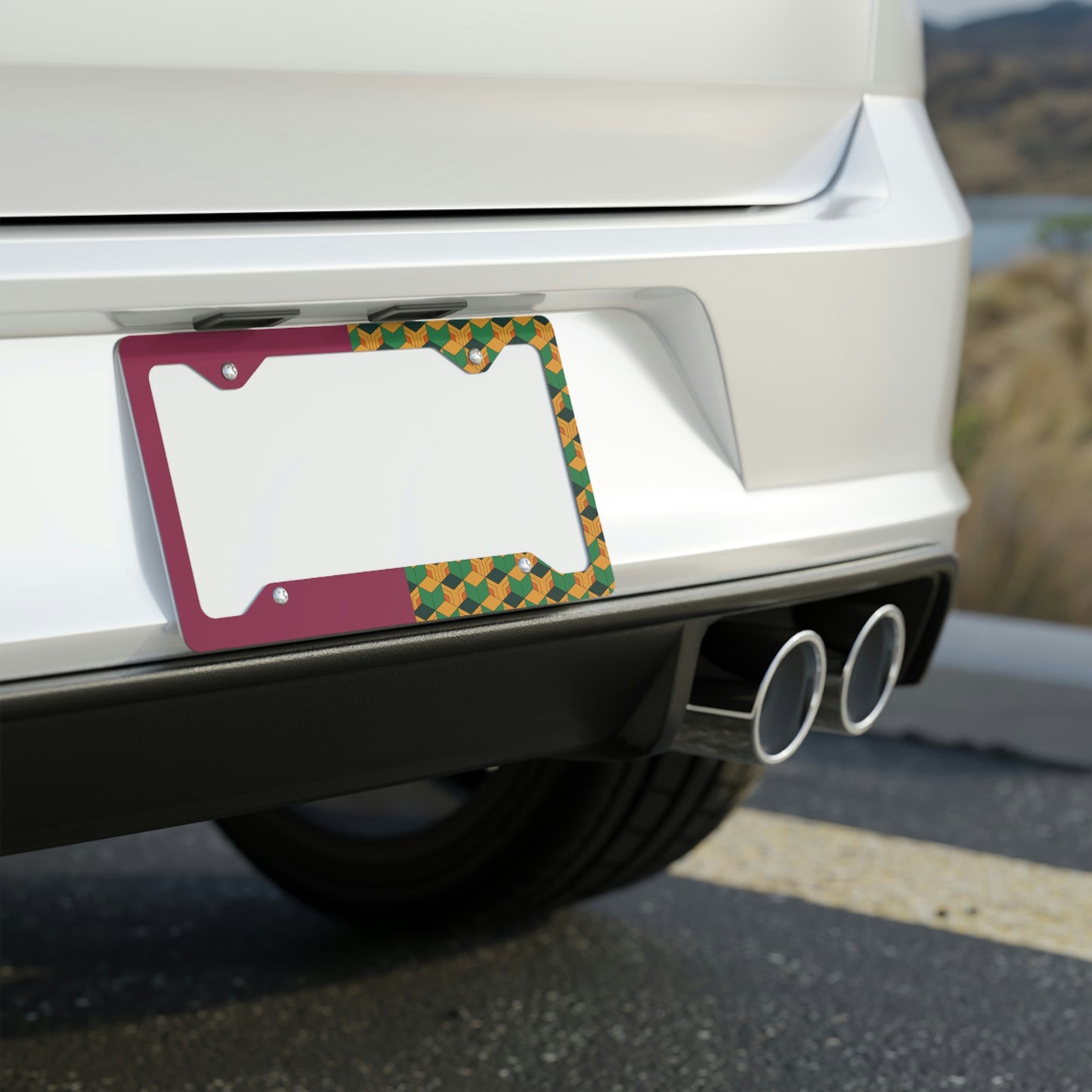 Giyus pattern Demon Metal License Plate Frame