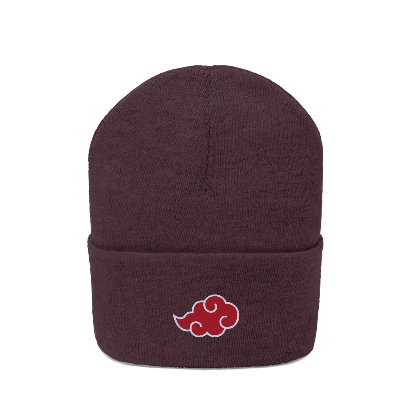 Anime Cloud Embroidered Beanie red white