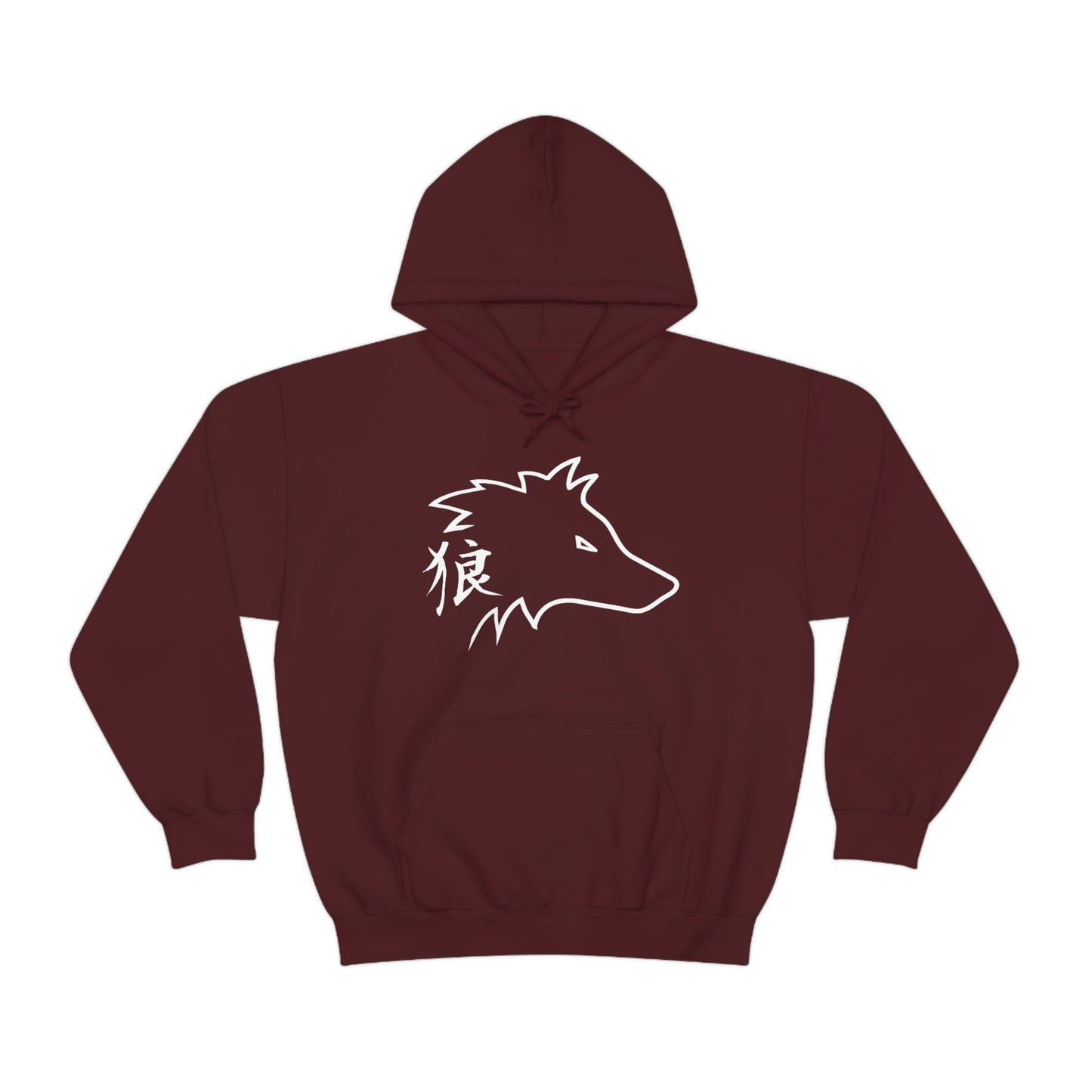 Wolf Hoodie ookami Japanese kanji hooded sweatshirt Soft grunge clothing Furry fandom ookami wolf kanji mens wolf