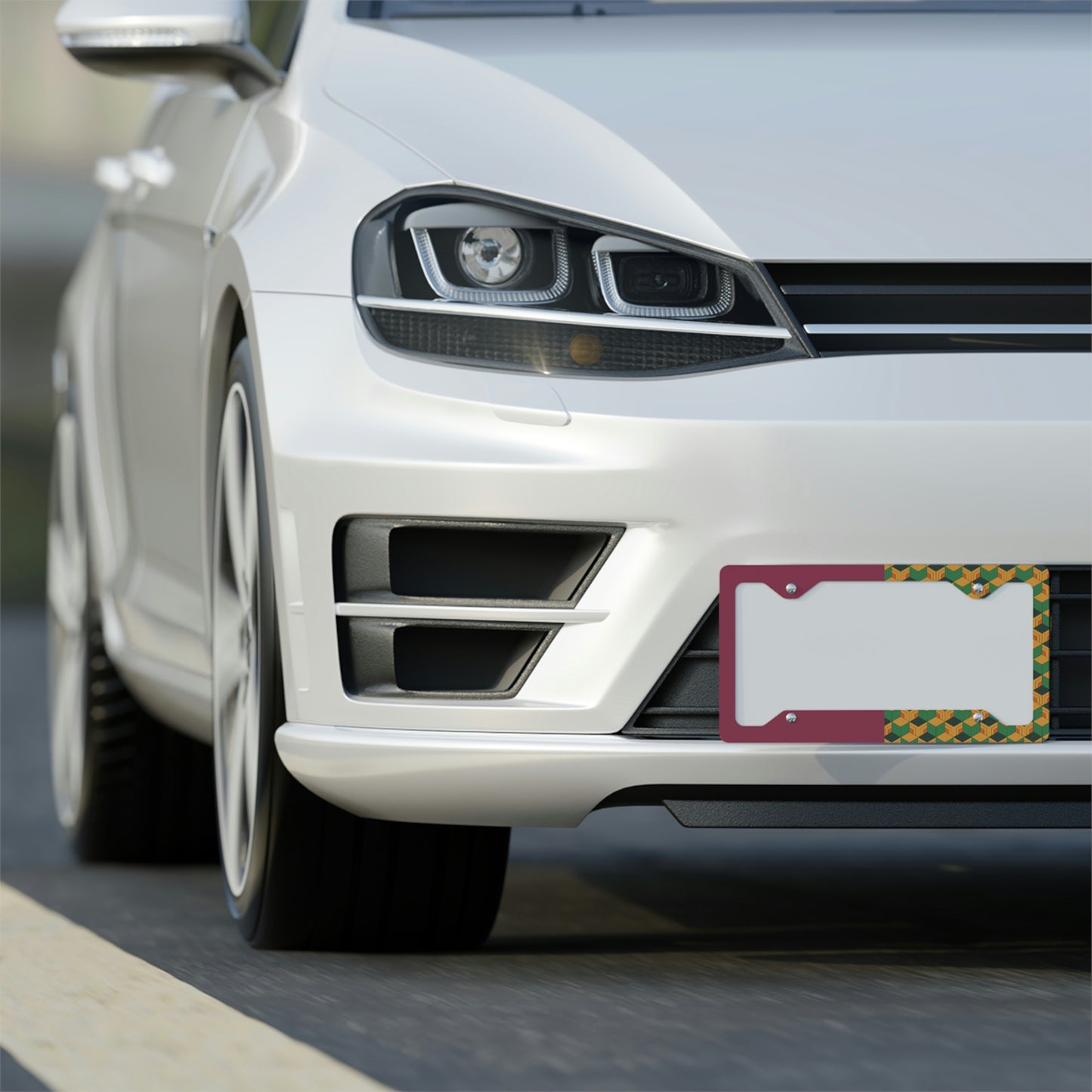 Giyus pattern Demon Metal License Plate Frame