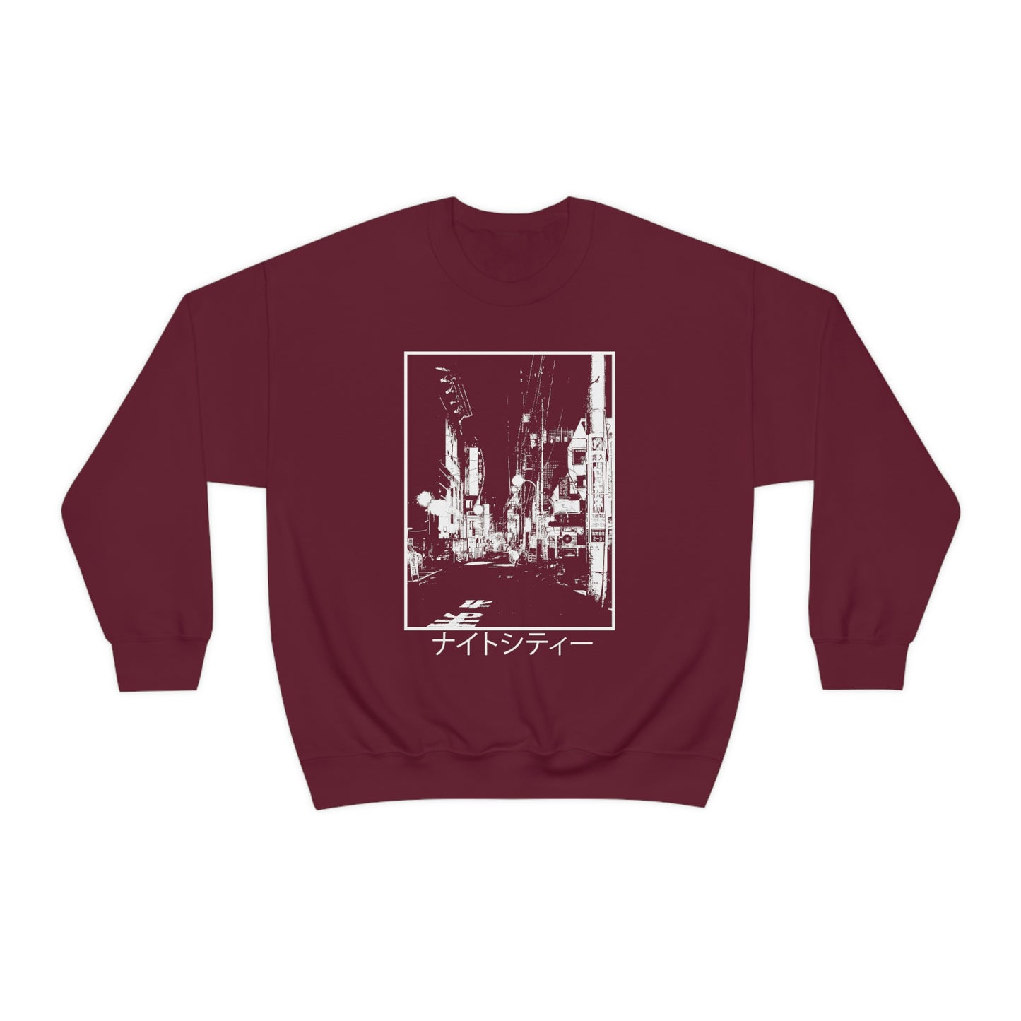 Endless Nights Edgy sweatshirt Japanese Aesthetic shirt Japan Streetwear, Tumblr Clothing Grunge Clothes, Kanji Night Street Art Anime Gift