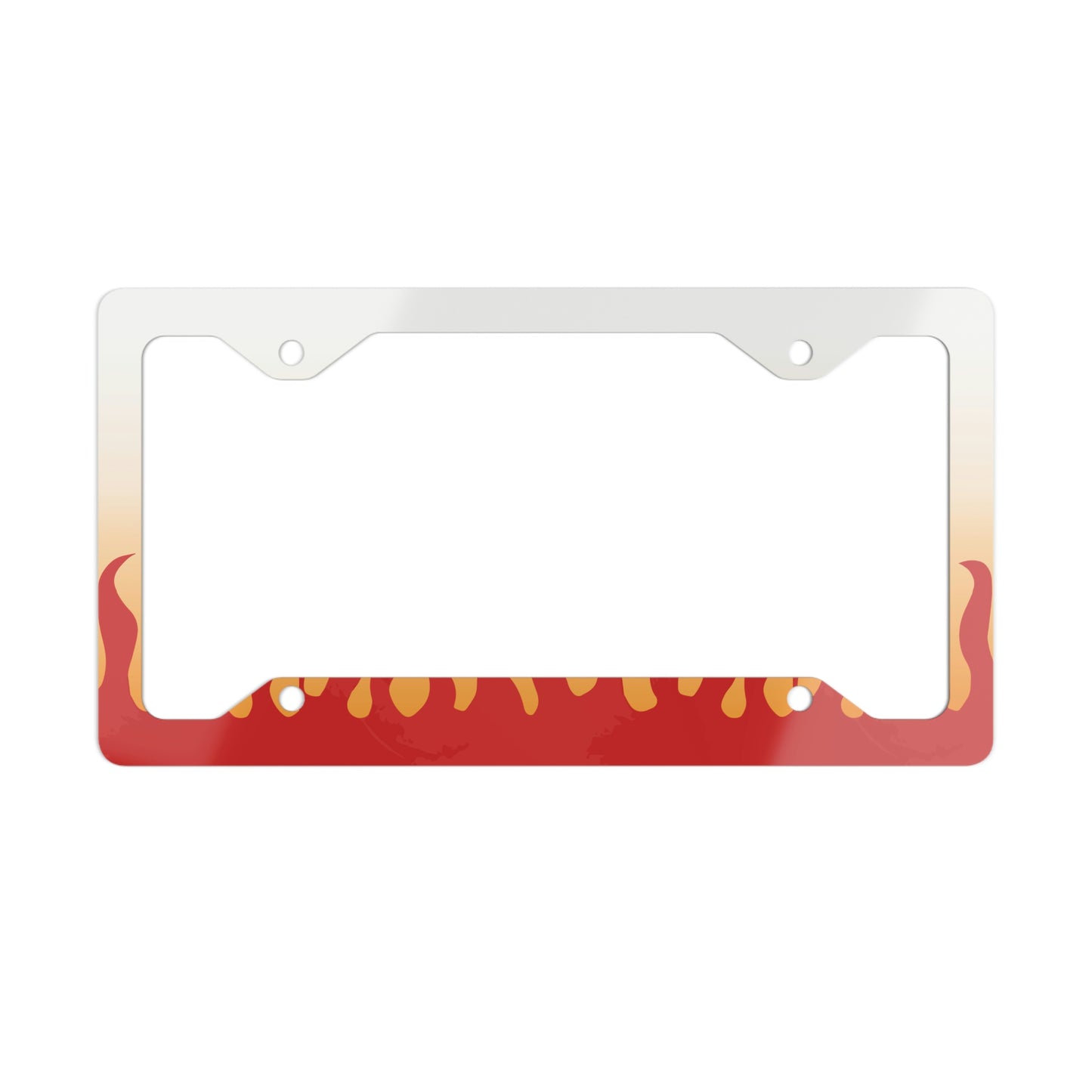 Demon Fire Flames Rengokus Check Metal License Plate Frame