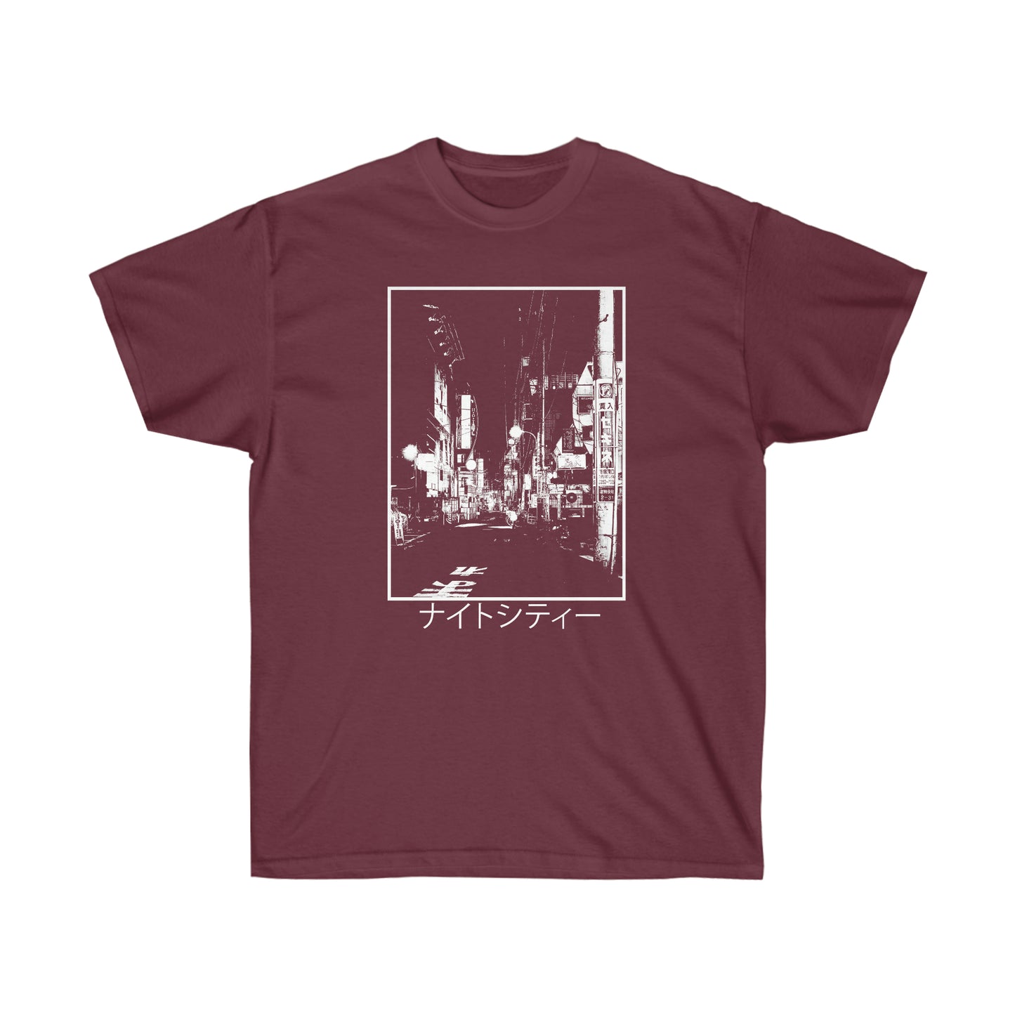 Endless Nights Edgy shirt Japanese Aesthetic Tshirt, Japan Streetwear, Tumblr Clothing, Grunge Clothes, Kanji Night Street Art , Anime Gift