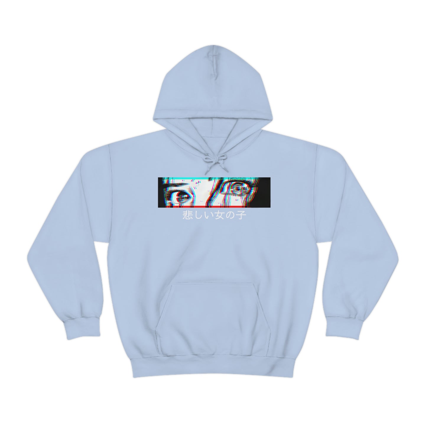 Sad anime girl eyes Hoodie retro Japanese Aesthetic Hoodie manga Unisex Hoodie