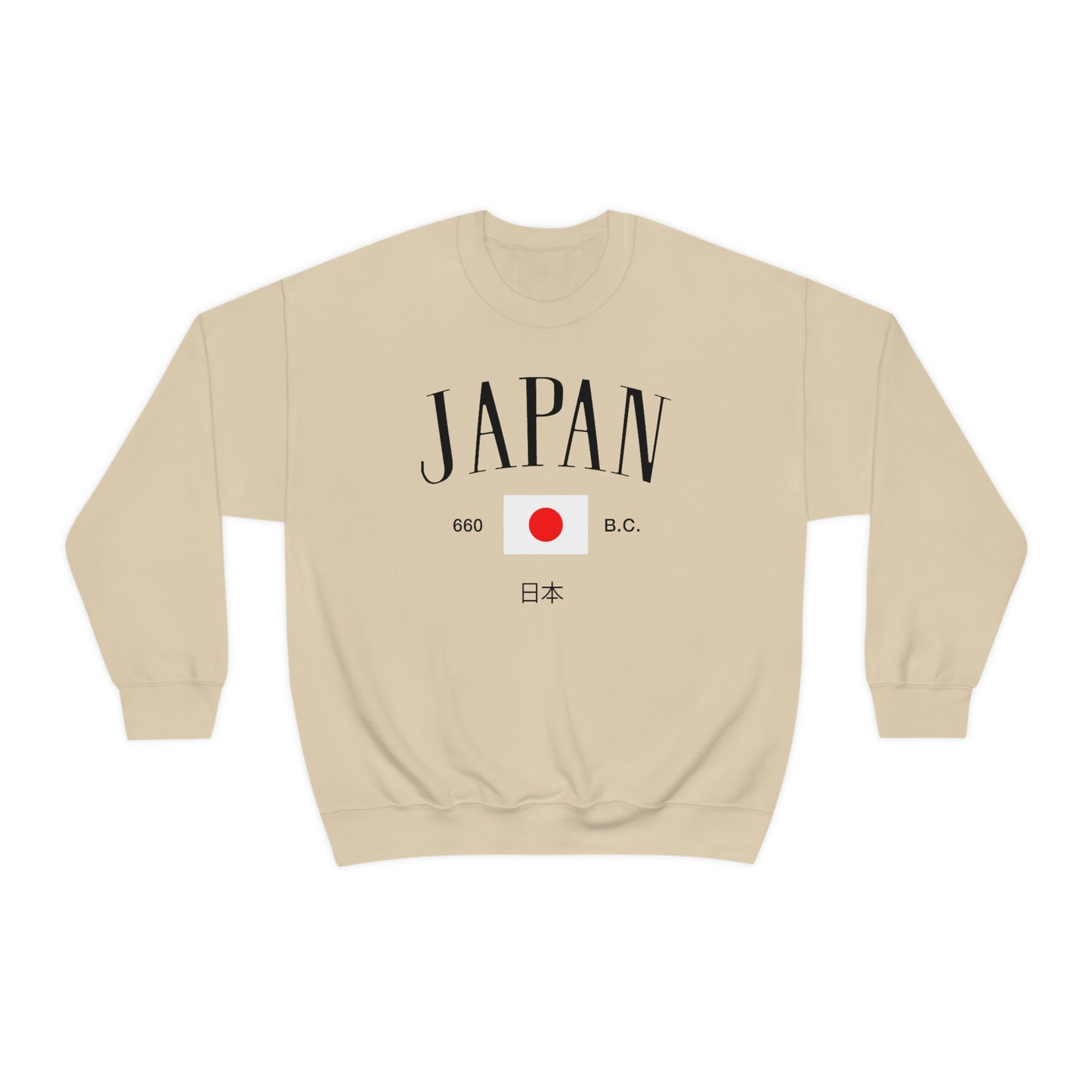 Japan Sweatshirt Tokyo Japanese Flag Soft Comfortable Crewneck Pullover Unisex 90s College style
