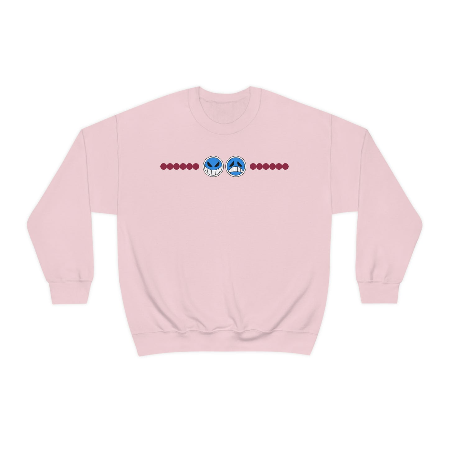 Aces hat sweatshirt Smiley face Sad face Anime crew neck necklace