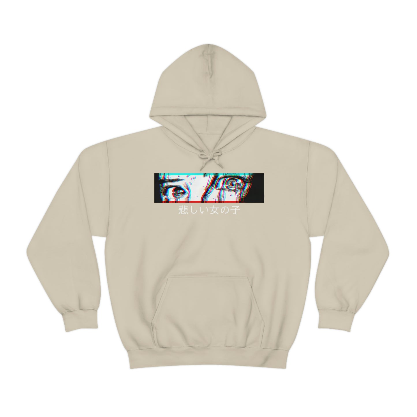 Sad anime girl eyes Hoodie retro Japanese Aesthetic Hoodie manga Unisex Hoodie