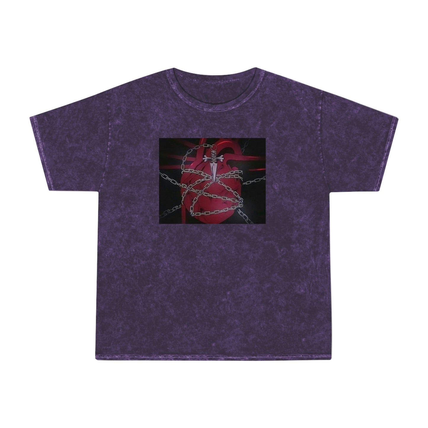 Kurapikas heart chains shirt Acid minderal wash vintage t-shirt