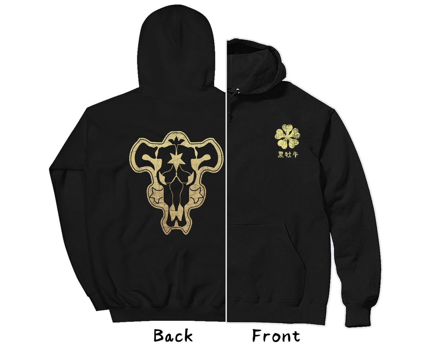 Black Bulls Squad Emblem Hoodie Clovers Sweatshirt Yamis Astas Magic Knights Team Anime Manga shirt Cosplay Otaku xl hoodies