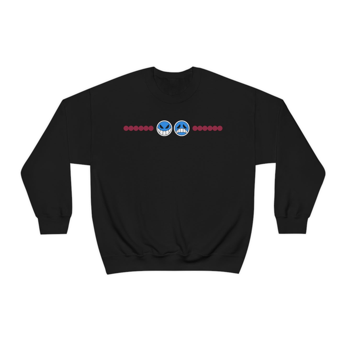 Aces hat sweatshirt Smiley face Sad face Anime crew neck necklace