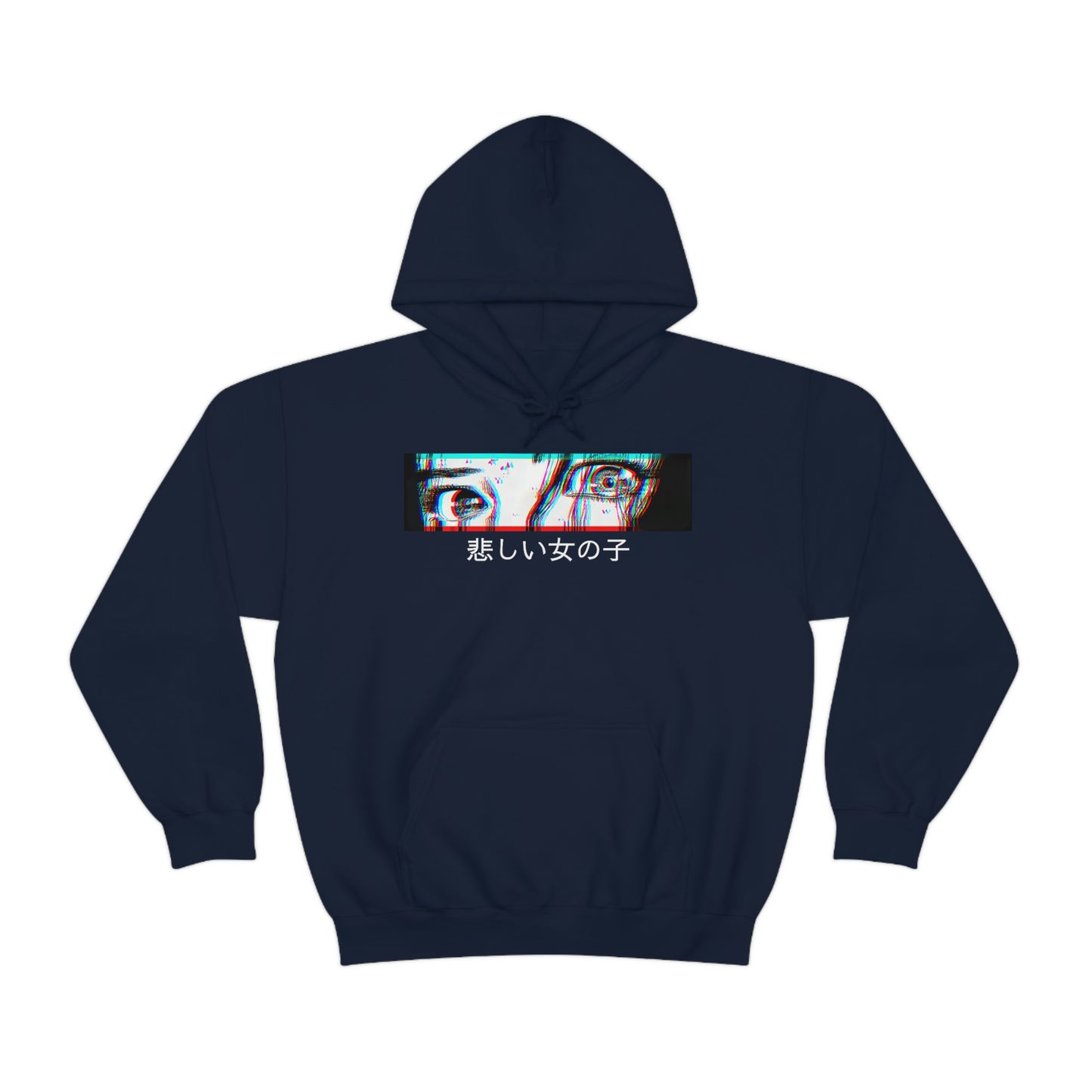 Sad anime girl eyes Hoodie retro Japanese Aesthetic Hoodie manga Unisex Hoodie