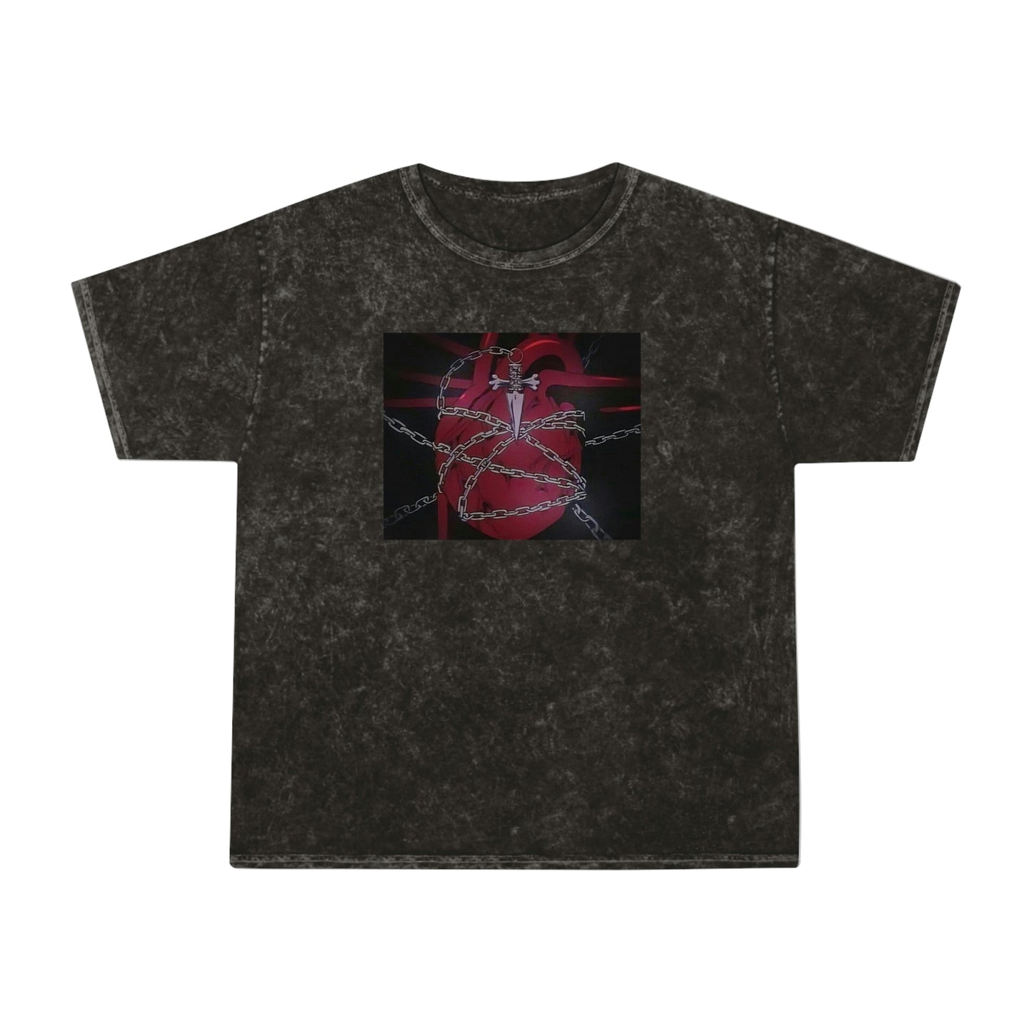 Kurapikas heart chains shirt Acid minderal wash vintage t-shirt