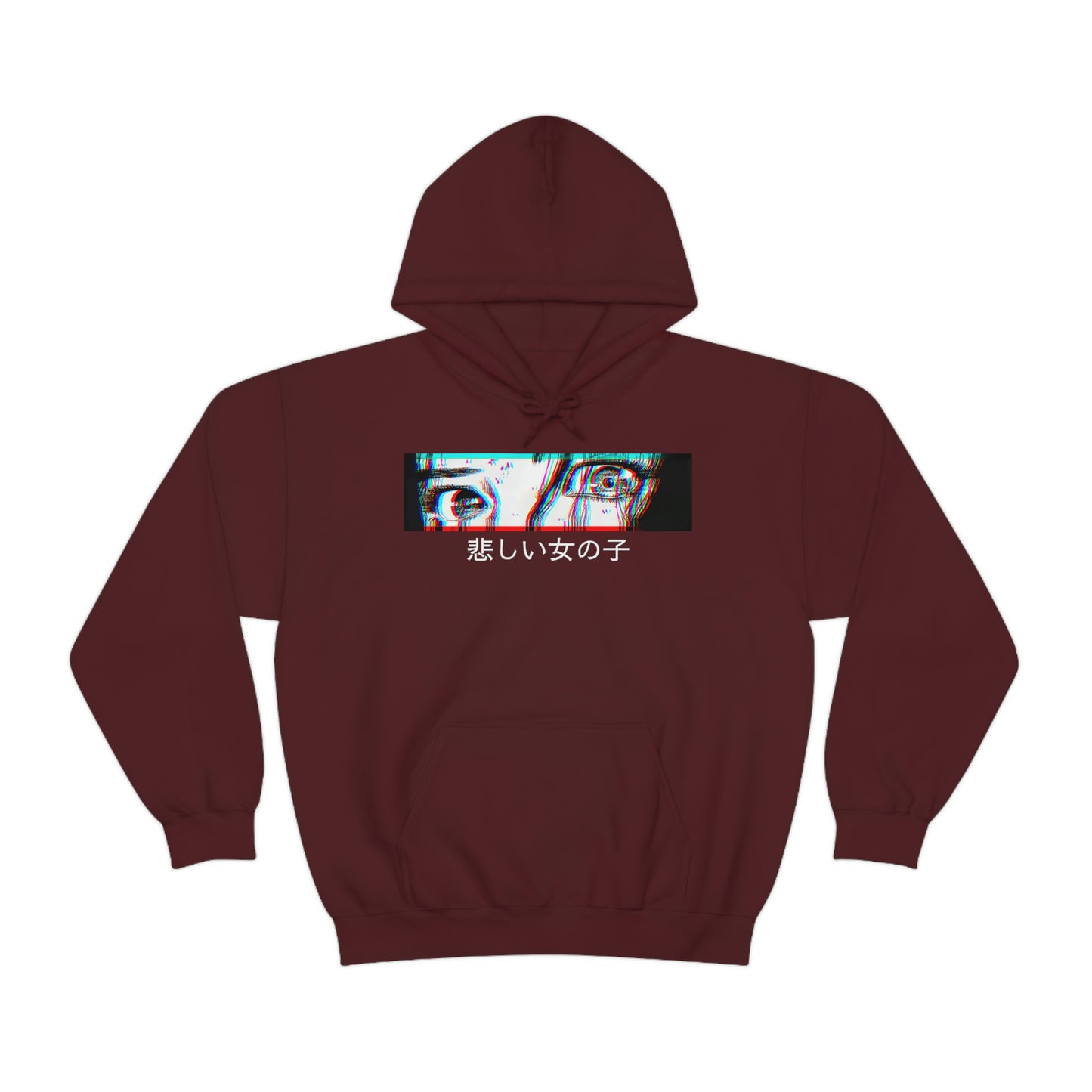 Sad anime girl eyes Hoodie retro Japanese Aesthetic Hoodie manga Unisex Hoodie