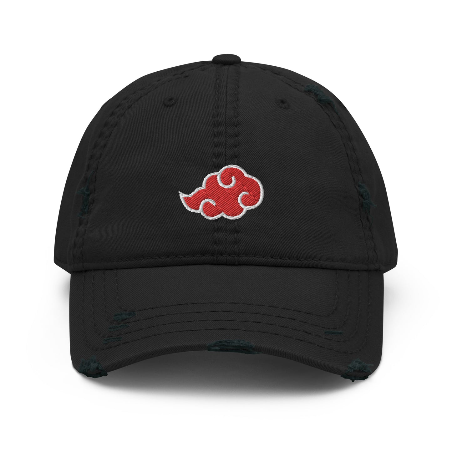Anime Cloud Embroidered Distressed Dad Hat