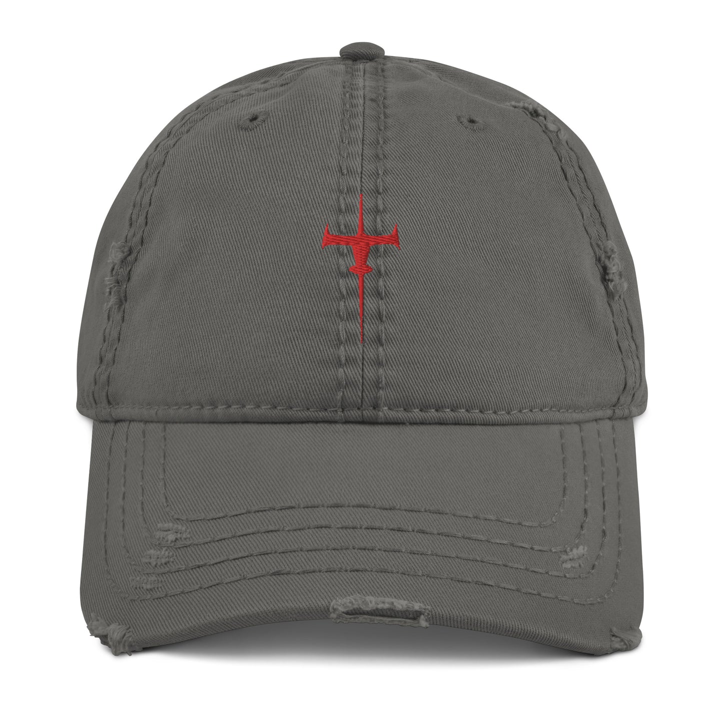 Anime Space Ship Embroidered Distressed Dad Hat