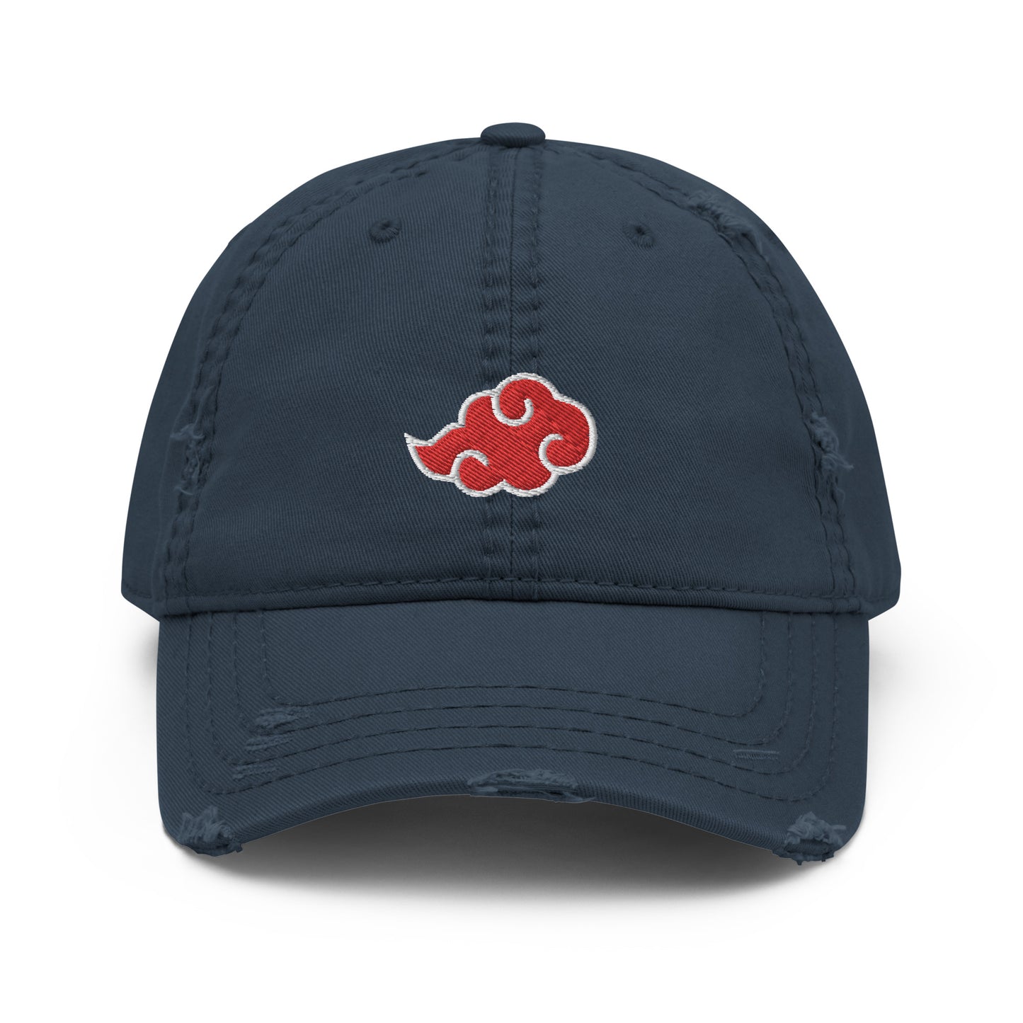 Anime Cloud Embroidered Distressed Dad Hat