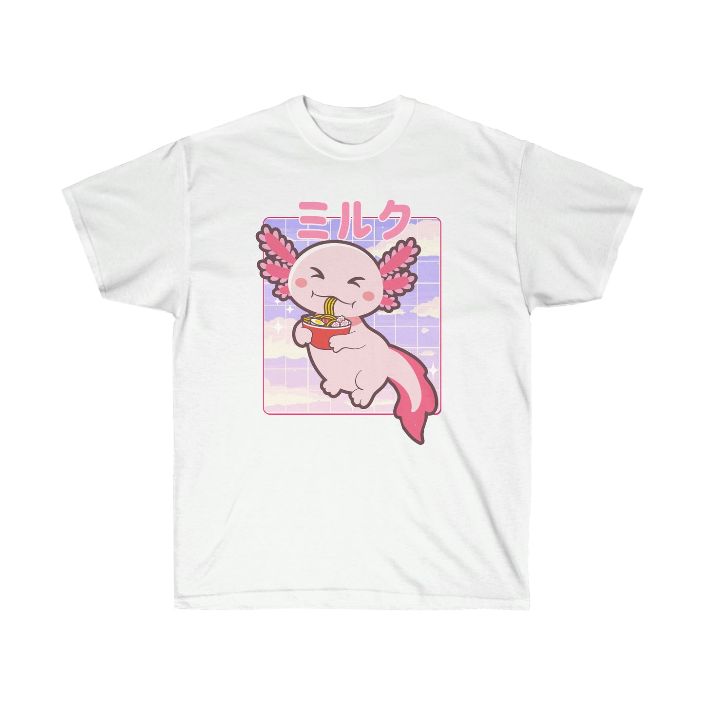 Kawaii Axolotl shirt Ramen Cute Chibi Japanese Yume Kawaii shirt Boba Tea Kawaii clothing T-shirt clothing Axolotls pocket