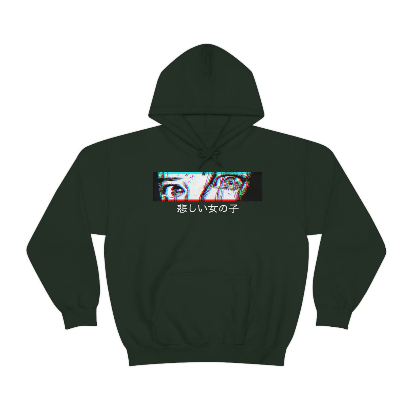Sad anime girl eyes Hoodie retro Japanese Aesthetic Hoodie manga Unisex Hoodie