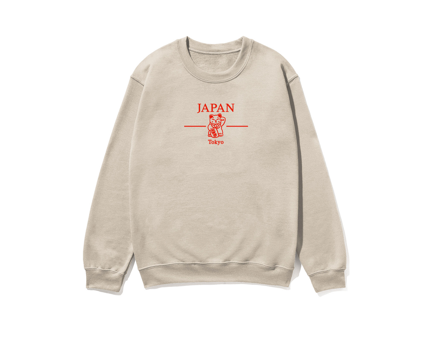 Lucky Cat Japan Crewneck Tokyo Japan Aesthetic Sweatshirt