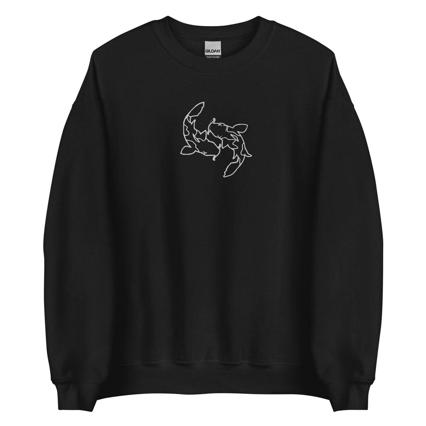 Minimal Koi fishes Sweatshirt yin yang embroidered Embroiderry Moon Carp Spirit Unisex