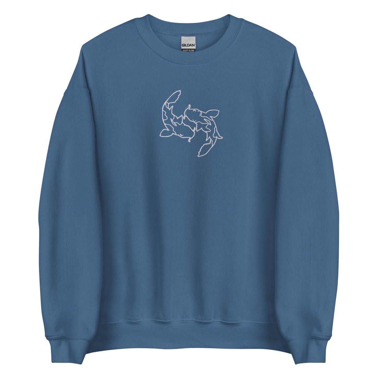 Minimal Koi fishes Sweatshirt yin yang embroidered Embroiderry Moon Carp Spirit Unisex