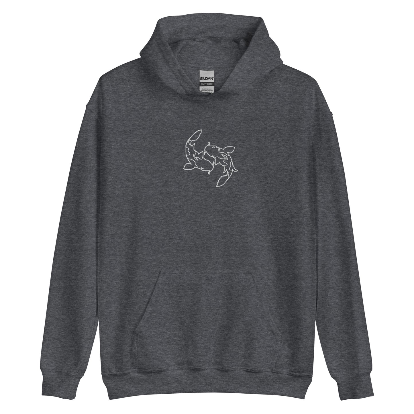 Minimal Koi fishes Hoodie yin yang embroidered Embroiderry Sweatshirt Moon Carp Spirit