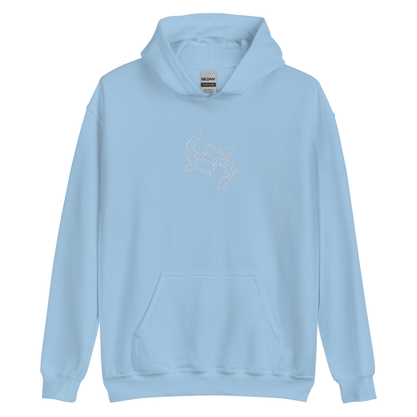 Minimal Koi fishes Hoodie yin yang embroidered Embroiderry Sweatshirt Moon Carp Spirit