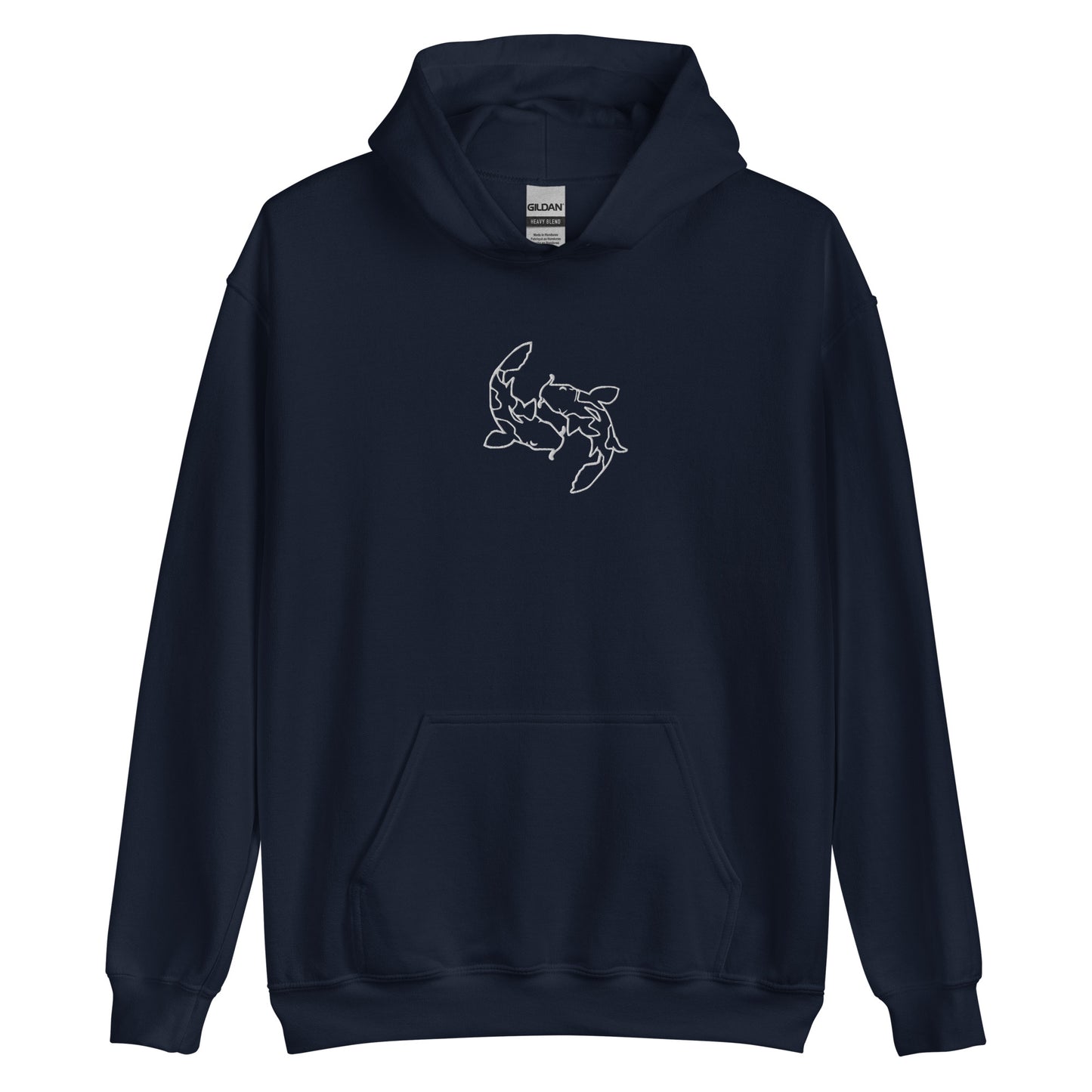 Minimal Koi fishes Hoodie yin yang embroidered Embroiderry Sweatshirt Moon Carp Spirit