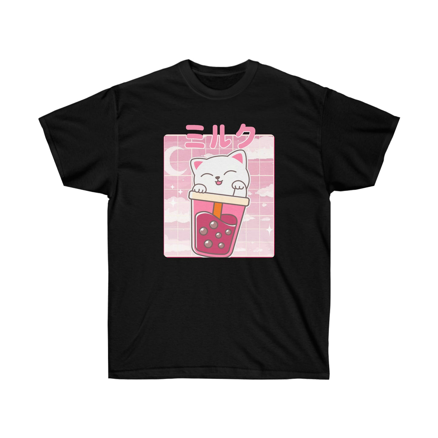 Kawaii Cat shirt Ramen Cute Chibi Kitten Japanese Yume Kawaii shirt Boba Tea Kawaii clothing T-shirt clothing pocket