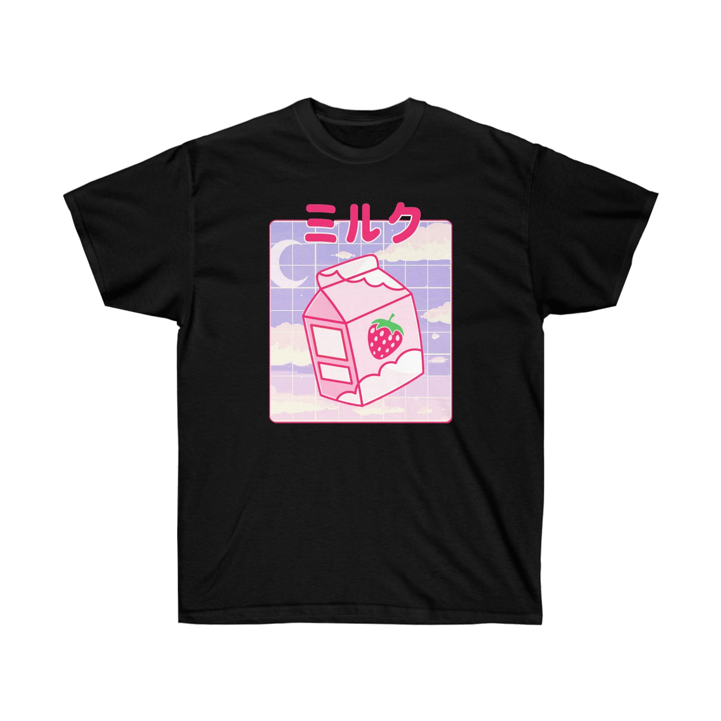 Pink Kawaii milk t-shirt Japanese 90s Aesthetic t-shirt Kawaii Anime Strawberry Milk Shake shirt T-shirt for Japan lovers Cute gift anime fan