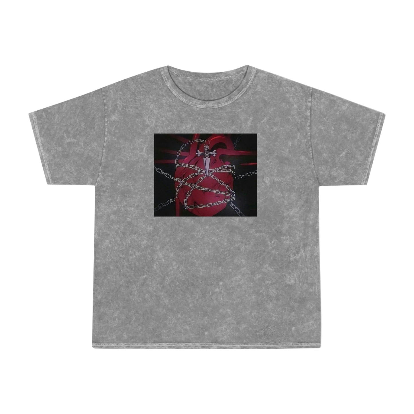 Kurapikas heart chains shirt Acid minderal wash vintage t-shirt