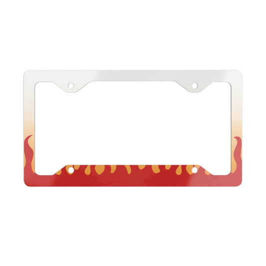 Demon Fire Flames Rengokus Check Metal License Plate Frame