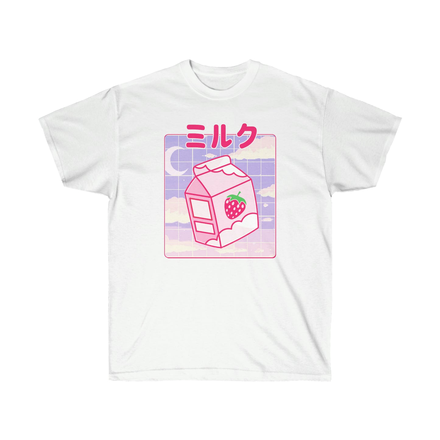 Pink Kawaii milk t-shirt Japanese 90s Aesthetic t-shirt Kawaii Anime Strawberry Milk Shake shirt T-shirt for Japan lovers Cute gift anime fan