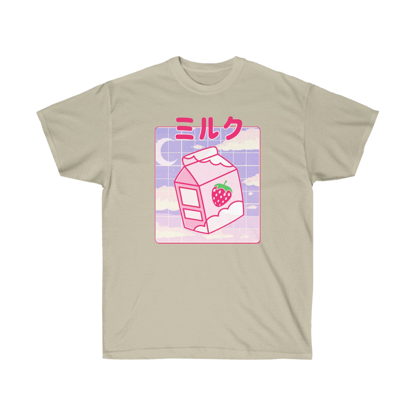 Pink Kawaii milk t-shirt Japanese 90s Aesthetic t-shirt Kawaii Anime Strawberry Milk Shake shirt T-shirt for Japan lovers Cute gift anime fan