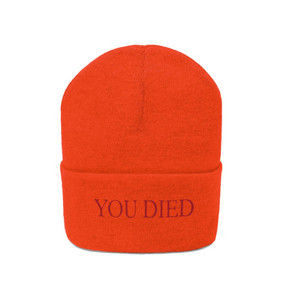 You died Embroidered Beanie Embroiderry