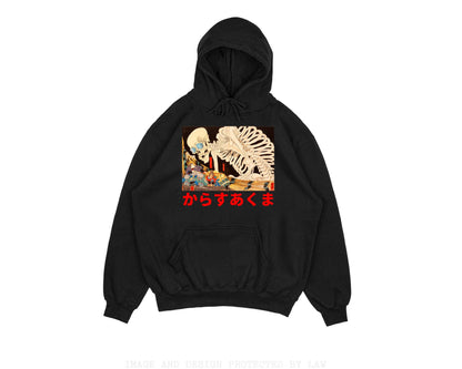 Japan Skeleton Streetwear hoodie Japanese Demon Yokai Oni Masked Y2K 90s