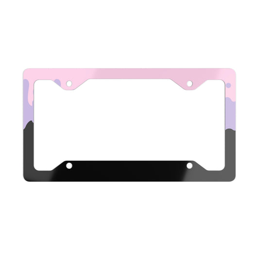 Pink Goth Kawaii Metal License Plate Frame