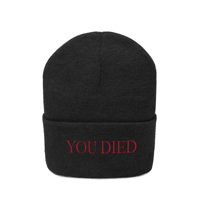 You died Embroidered Beanie Embroiderry