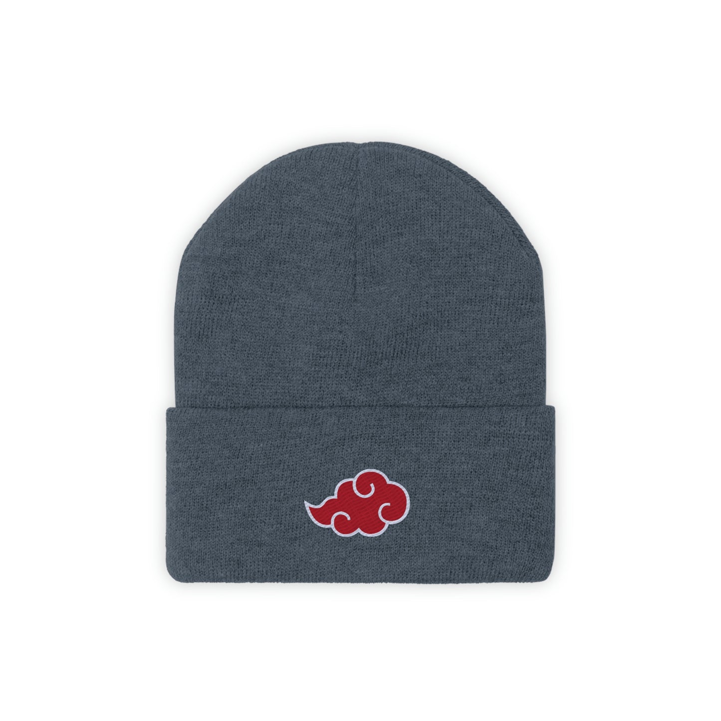 Anime Cloud Embroidered Beanie red white