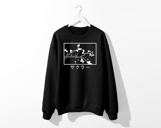 Sakura aesthetic Sweatshirt minimal minimalist Japan Sweater crewneck