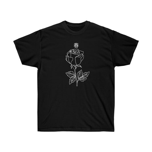 Bleeding Rose shirt Soft Grunge Minimal Aesthetic Shirt, Black Alternative Clothing, Edgy Outfit, Pastel Goth Gift, Emo, E-boy, E-girl Japan