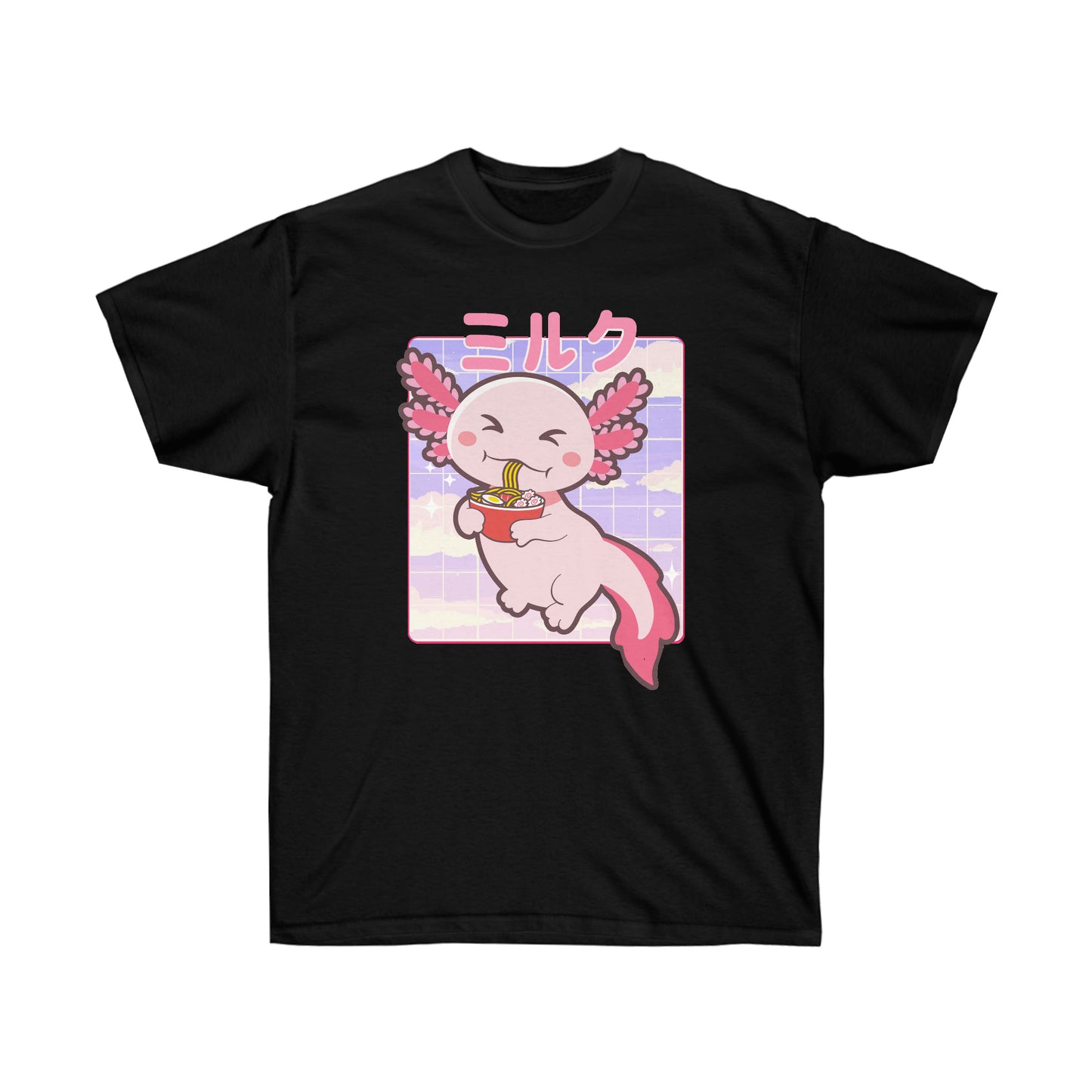 Kawaii Axolotl shirt Ramen Cute Chibi Japanese Yume Kawaii shirt Boba Tea Kawaii clothing T-shirt clothing Axolotls pocket